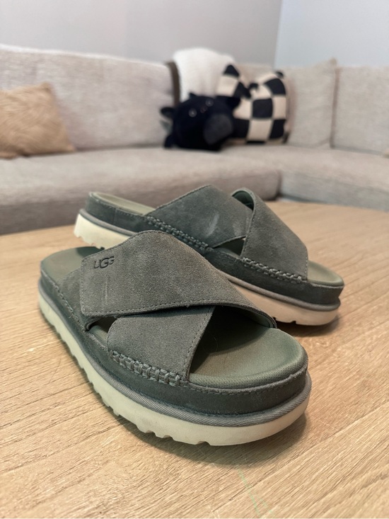 UGG Shoes - UGG Olive Green Goldenstar Hi Slide Platform Sandals